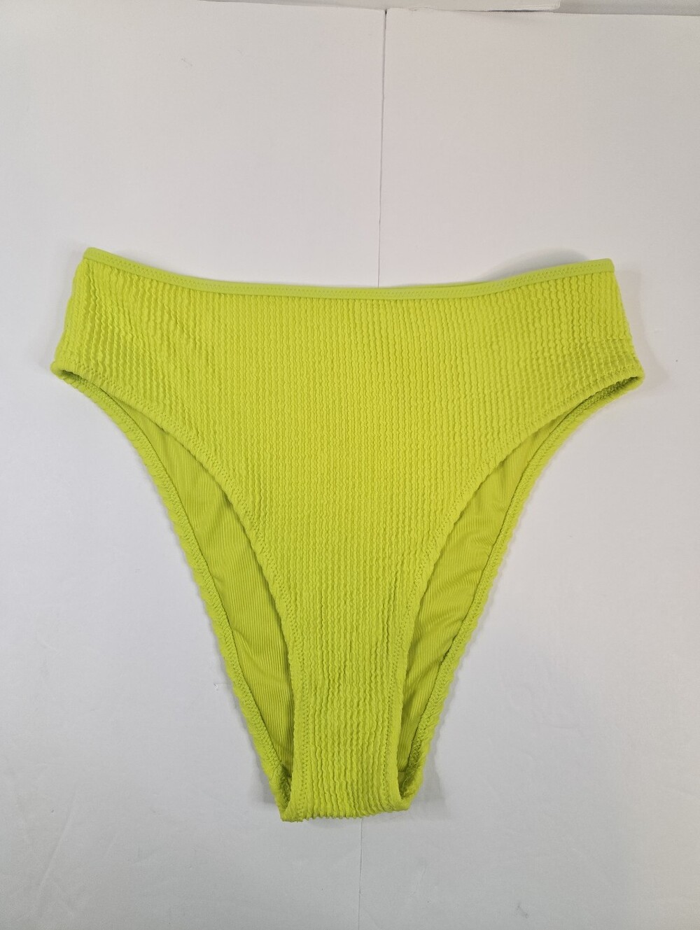 Aerie Neon Lime Green Cheeky Crinkle Ribbed Swim Bottoms M